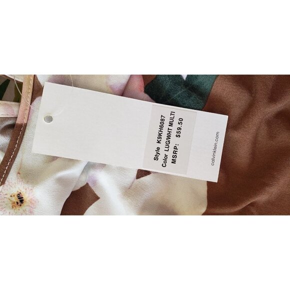 NWT CALVIN KLEIN LONG SHEER SLEEVE BLOUSE MULTICOLOR SZ M - Picture 6 of 6